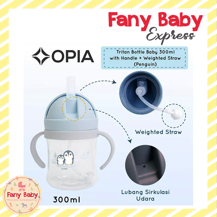 OPIA TRITAN BABY WEIGHTED STRAW BOTTLE WITH HANDLE 300ML