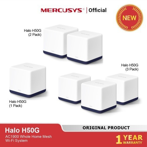 Mercusys Halo H50G AC1900 Whole Home Mesh Wi-Fi System 1/2/3pack