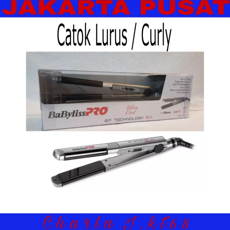 Babyliss Pro catok rambut lurus / curly ukuran 25 mm