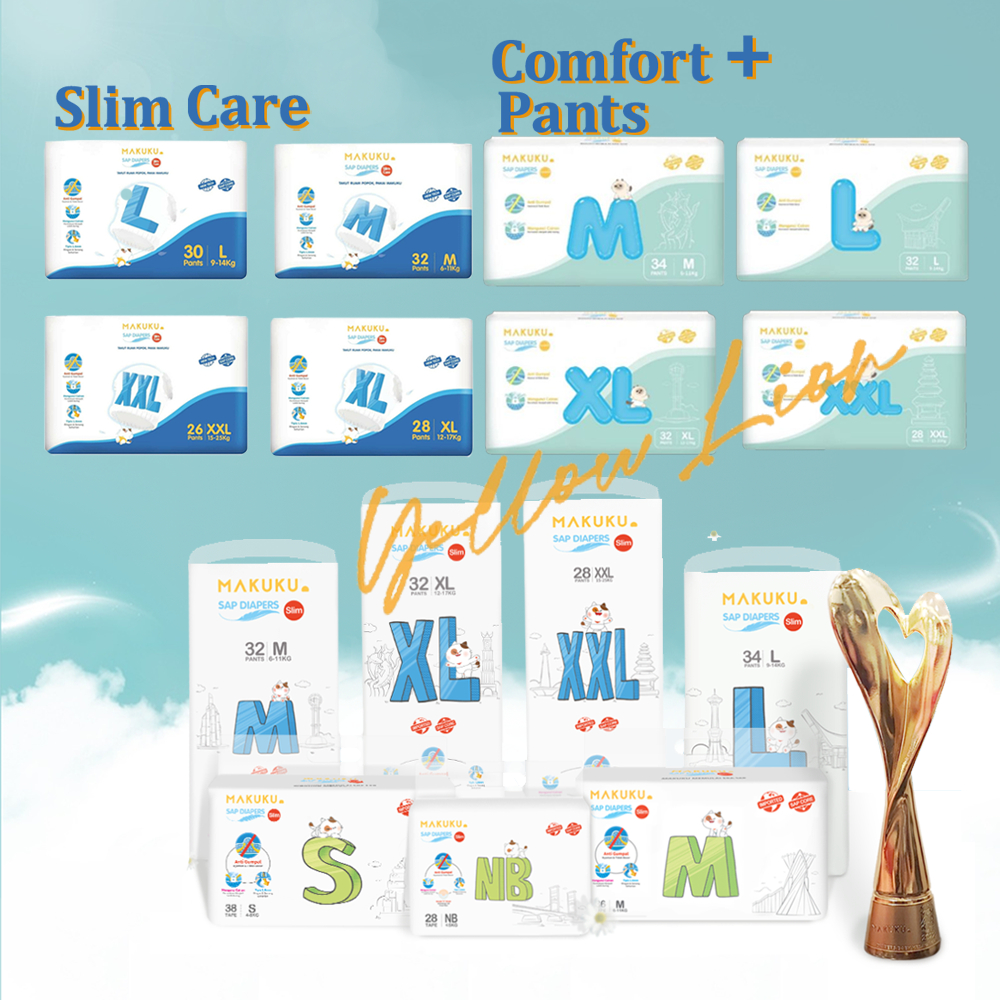 Makuku SAP Diapers Comfort / Slim / Slim Care (NB28 / S36 / L32 / M34 / XL32 / XXL28)