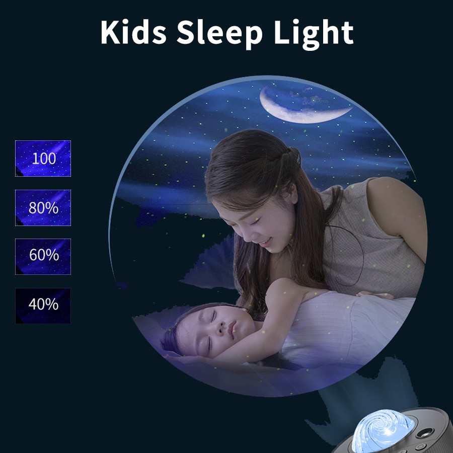 Lampu Tidur Proyektor Galaxy 14 Color Modes with Music 4W - AA-4 - White