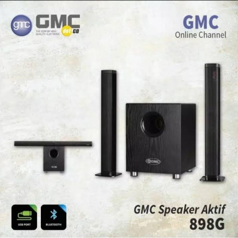SPEAKER MEREK GMC 898 G 898G BT BLUETOOTH RADIO FM USB SD MMC MEMORY CARD AV FLASHDISK INPUT SUPPORT