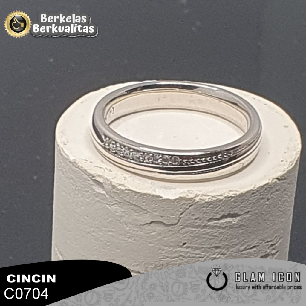 Cincin Couple Mata tabur baris simpel C0704 CCS