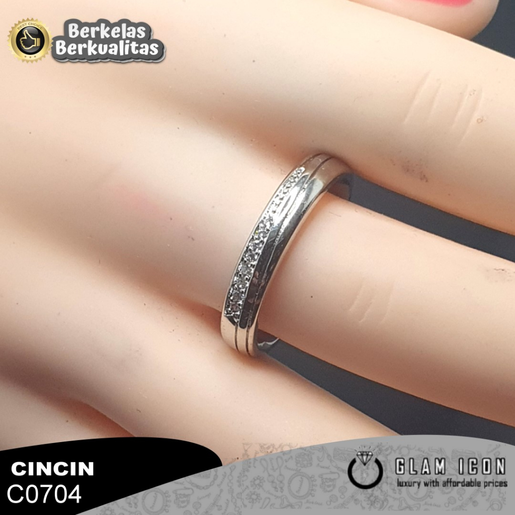 Cincin Couple Mata tabur baris simpel C0704 CCS