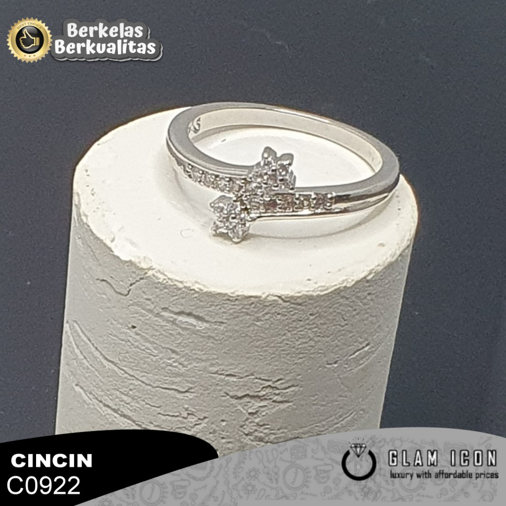 Cincin wanita mata simple tabur C0922 CCS