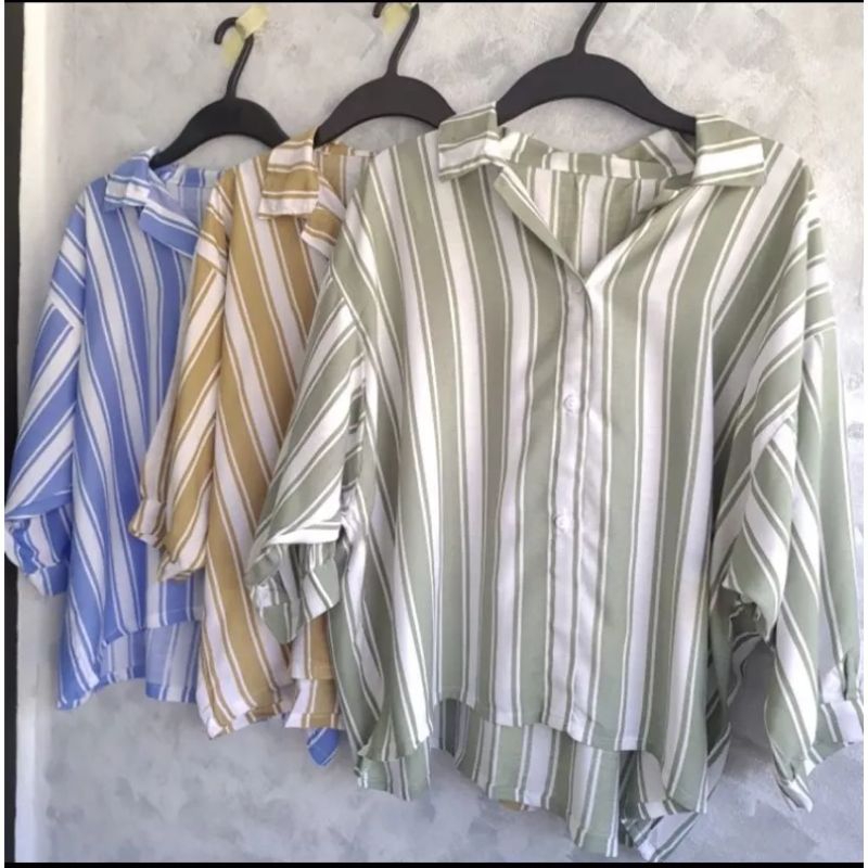 Kemeja blouse Lolly oversize jumbo shirt katun poly/pakaian wanita (gratis ongkir)