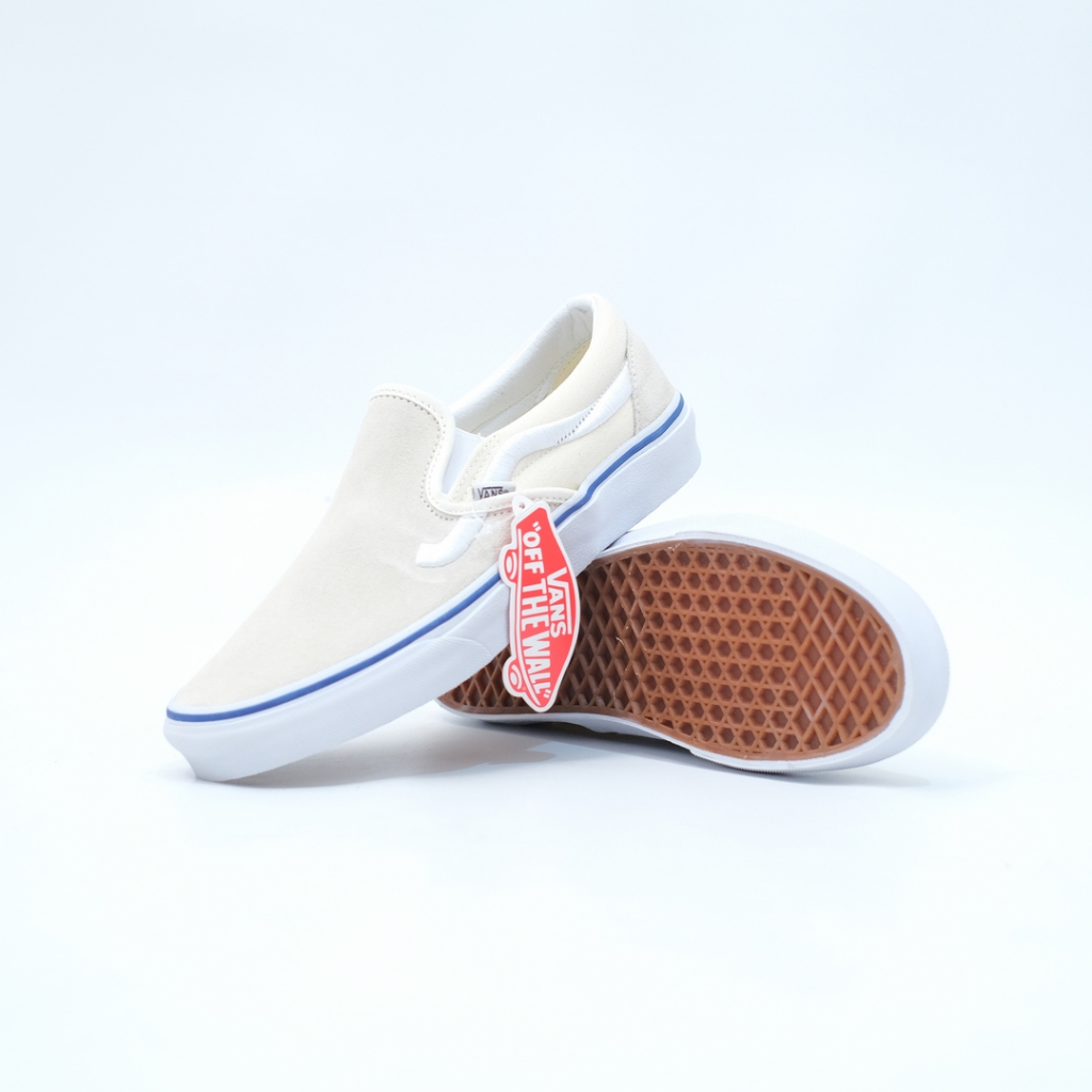 VANS SLIP-ON SIDESTRIPES WHITE ORIGINAL 100%