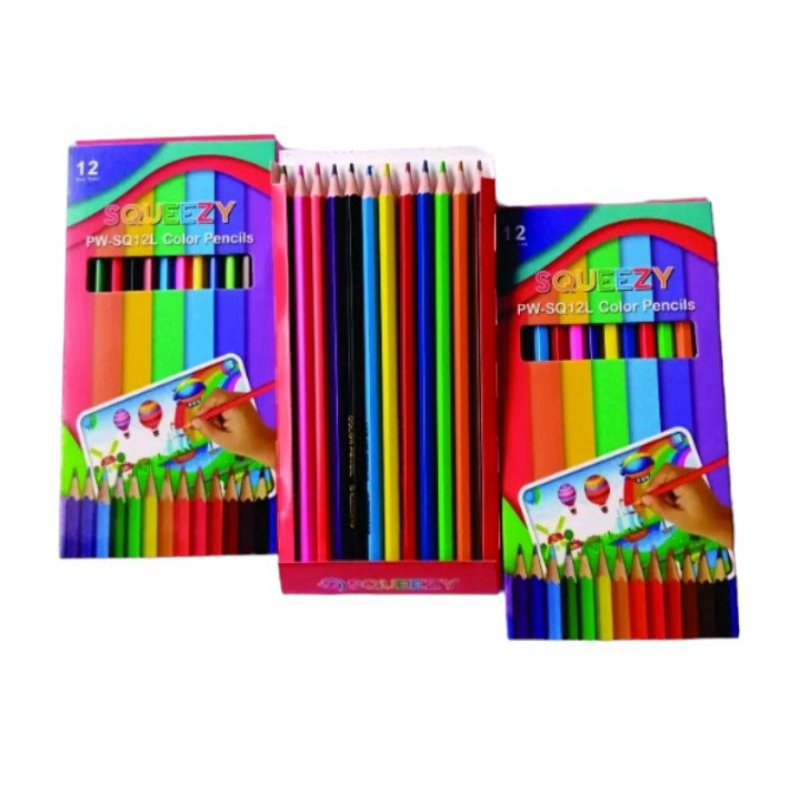 

Pensil warna Squeezy 12 warna, 24 warna / Squeezy pensil warna panjang / Color pencil Squeezy 12 warna, 24 warna
