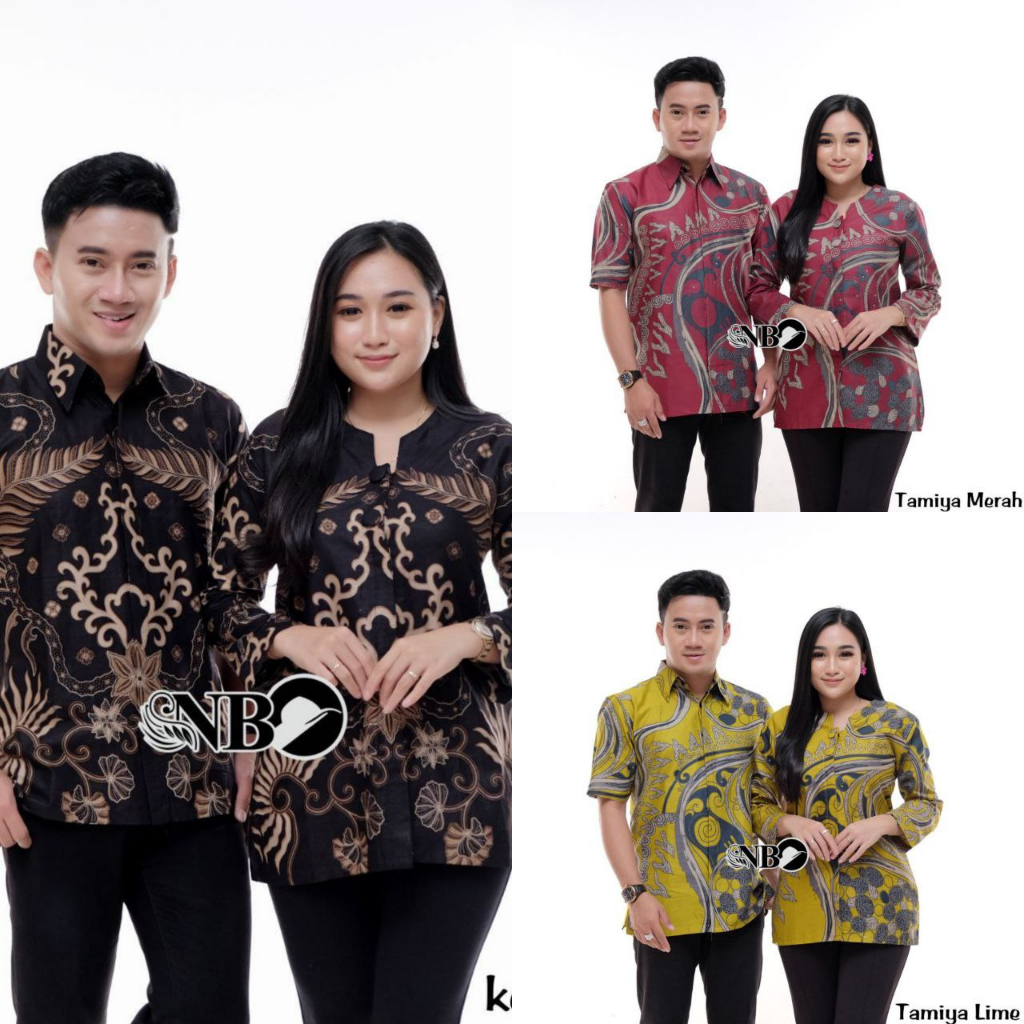 Baju Batik Couple TAMIYA M L XL XXL Atasan Baju Batik Pria Wanita