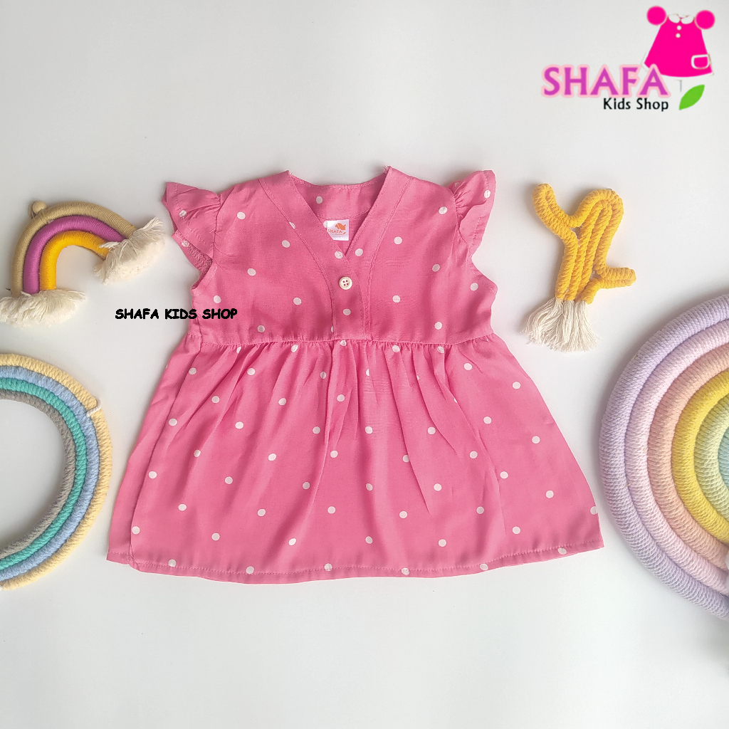 DRESS BAYI PEREMPUAN USIA 3 18 BULAN RAYON VISCOSE MOTIF POLOS / BAJU BAYI PEREMPUAN / BAJU DRESS ANAK / PREMIUM / SHAFA KIDS SHOP PLS-008