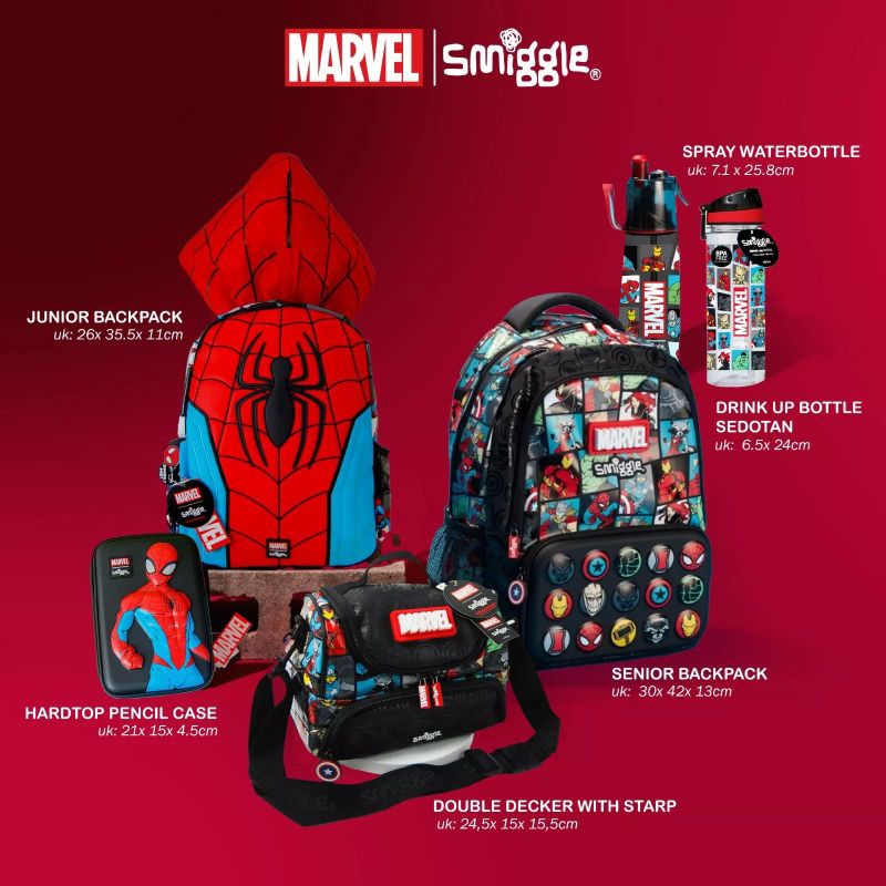 Smiggle marvel/Smiggle spiderman/Smiggle Disney ariel/Smiggle Disney Cinderella/Tas smiggle