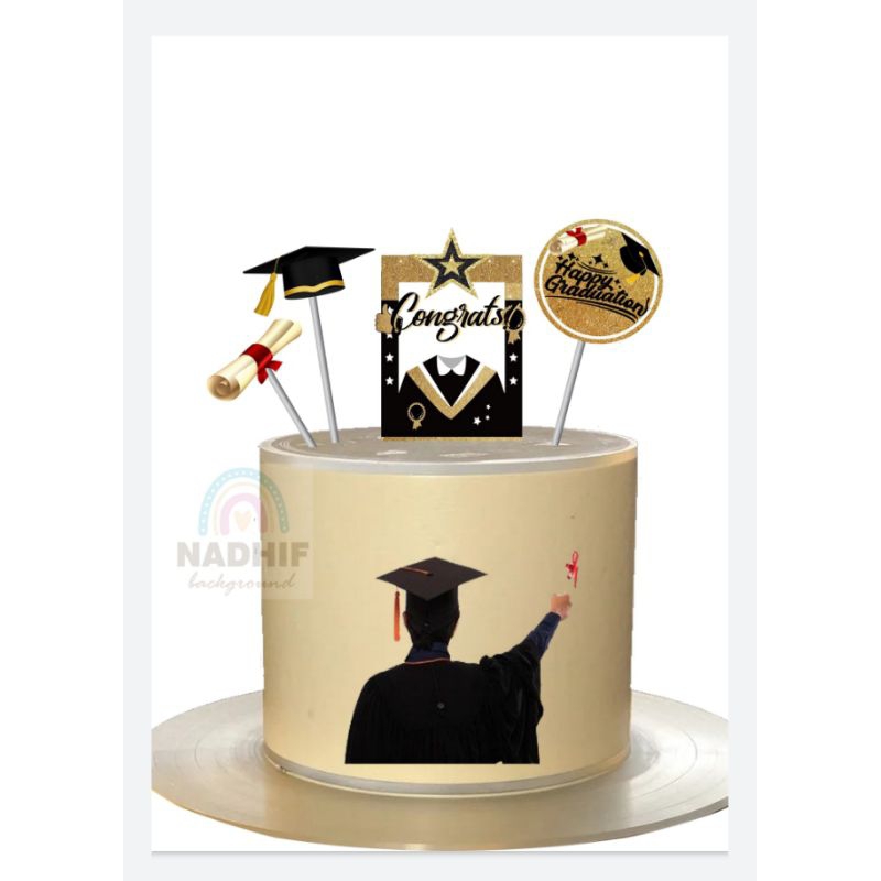 TOPER WISUDA/CAKE DECORASI GRADUTE/HIASAN KUE