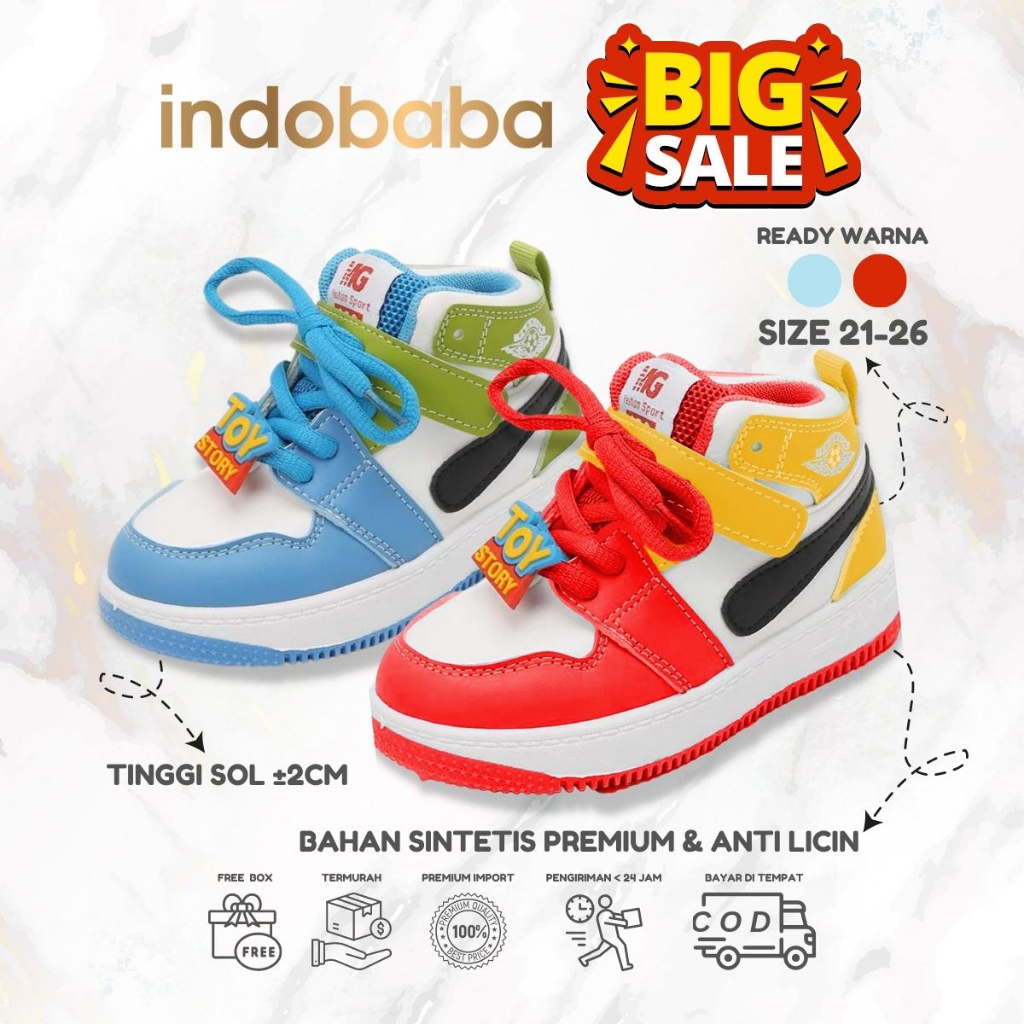 ✅INDOBABA✅ Sepatu Anak Perempuan Sneakers Anak Import Fashion Sport Sintetis 1-5 Tahun #881488