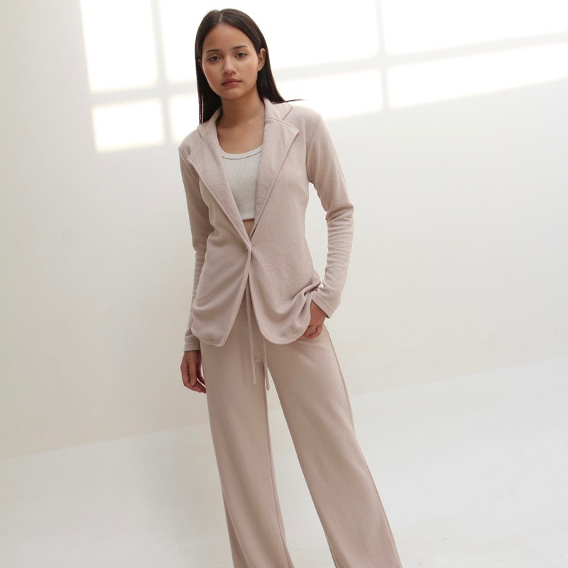 FAYE SET - Setelan Blazer Wanita Long Sleeves / Knit Set / OneSet / Jas Wanita / Women Suit / Celana Set Highwaist / SOMA