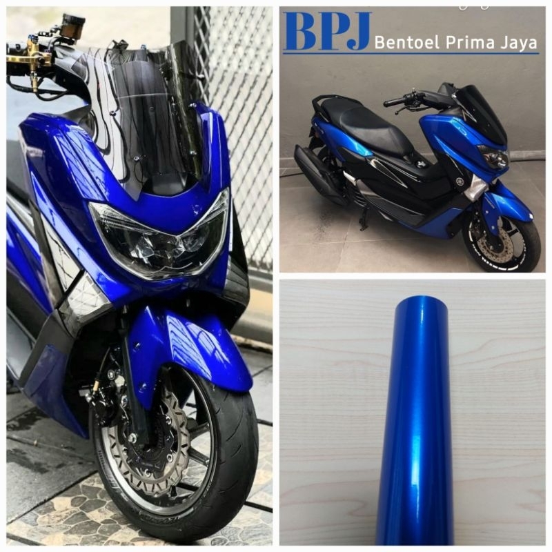 Skotlet motor biru candy stiker scotlite warna biru tua glossy
