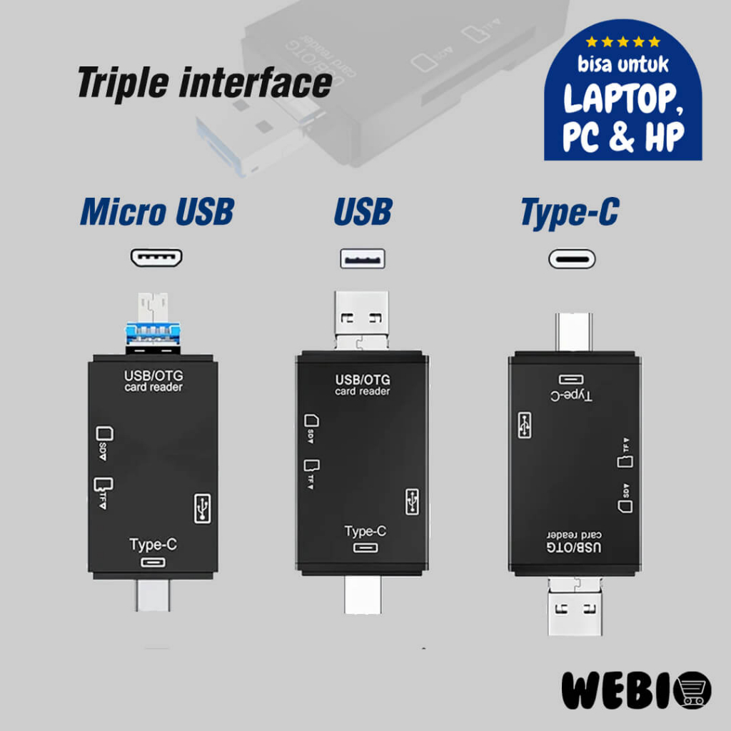Card Reader Type C / USB / Micro USB / Micro SD / Flashdisk Mini OTG