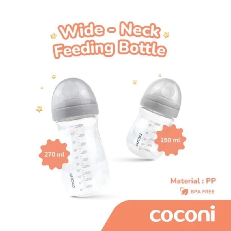 COCONI Wide Neck Baby Feeding Bottle150ml 270ml |  Botol Susu Dot Bayi