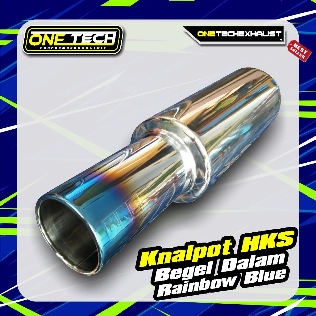 Knalpot Racing HKS Begel Dalam Rainbow Blue HKS