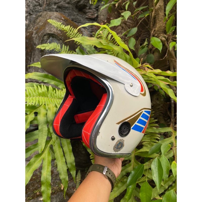 helm jadul dmi vigano ori helm lawas ori retro vespa bogo chips