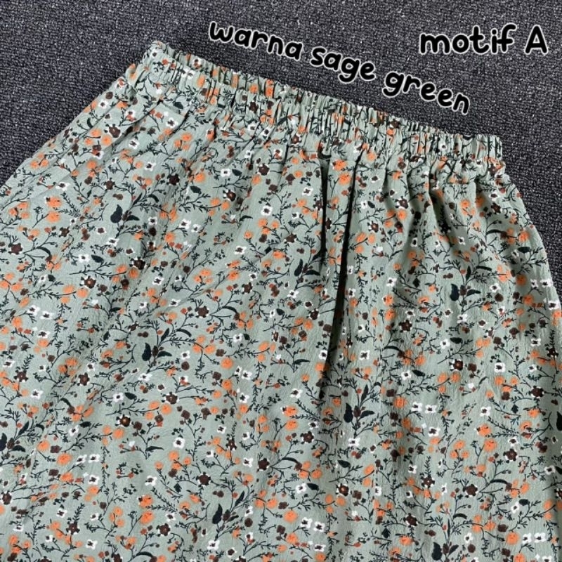 CASSIE ROK PANJANG MOTIF KOREAN STYLE JUMBO BIG SIZE CRINKLE