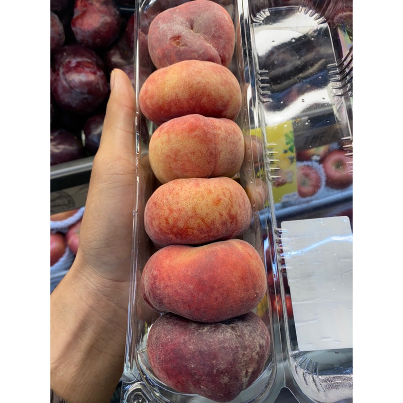 

Buah Peach donat | peach Donat import spin pack 500 grm