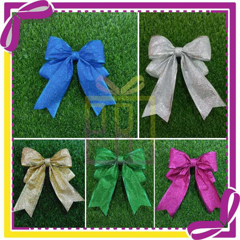 

Pita kado siap pakai glitter natal idul fitri hias jadi dekor hadiah