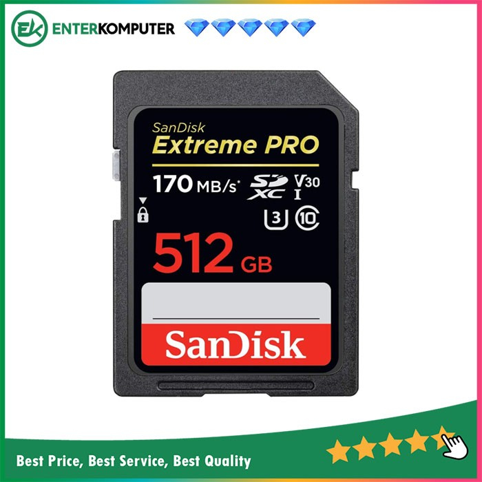 Sandisk SDXC Extreme Pro 512GB Class 10 U3 4K V30 - SDSDXXD-512G