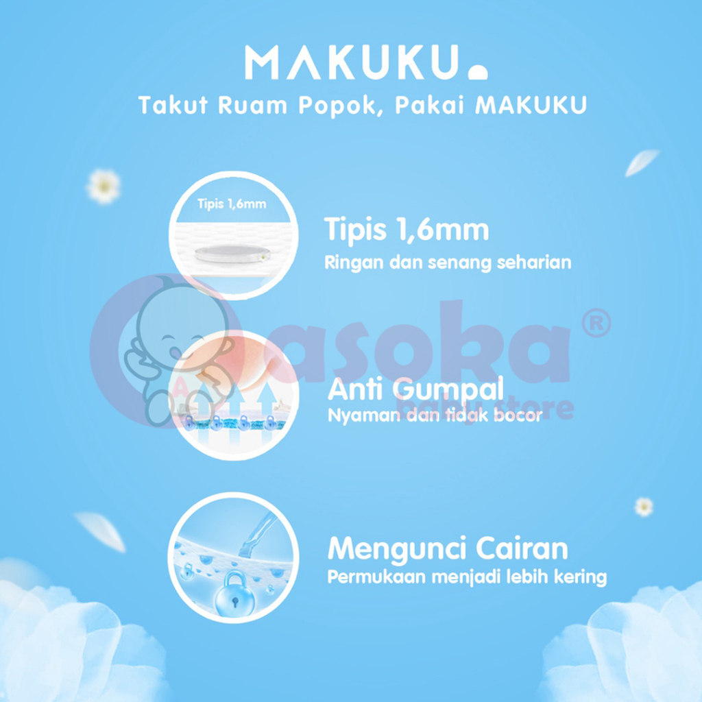 MAKUKU SAP Diapers Slim Pants JUMBO M52/L50/XL48 - Popok Bayi ASOKA