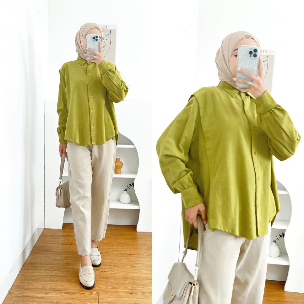 BLOUSE WANITA MELLY BLOUSE BP BAHAN LINEN LD 110 CM PB DEPAN 63 PB BELAKANG 73 CM MELLY BLOUSE BP BAHAN LINEN LD 110 CM PB DEPAN 6 PB BELAKANG 73 CM BLOUSE KOREAN STYLE / KEMEJA OVERSIZE WANITA / BAJU BLOUSE ATASAN WANITA TERBARU 2023