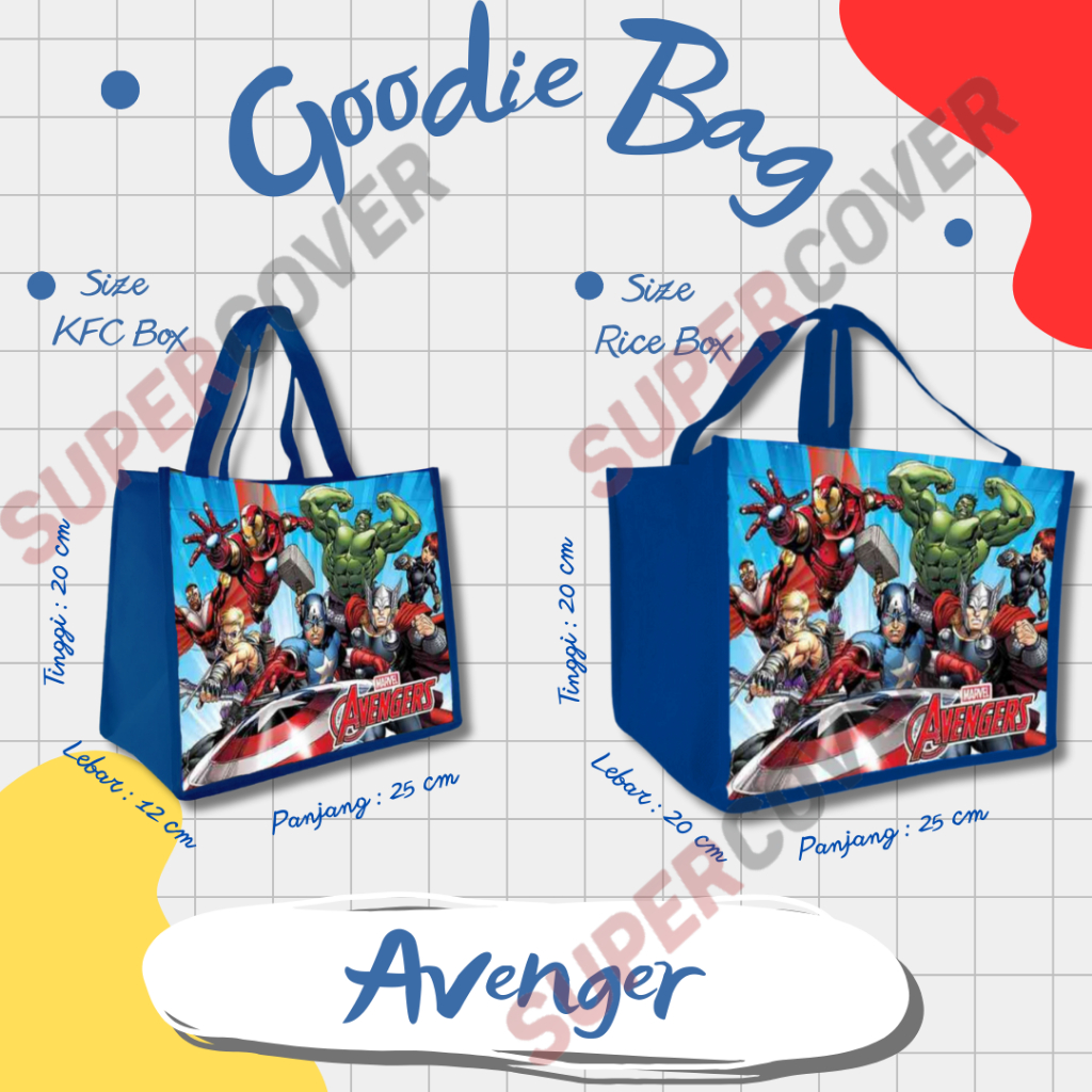 

Goodie Bag Gambar Kartun Karakter Avenger Warna Biru Termurah Dan Terlaris Untuk Acara Ulang Tahun, Aqiqah, Sunatan Dan Lain lain.