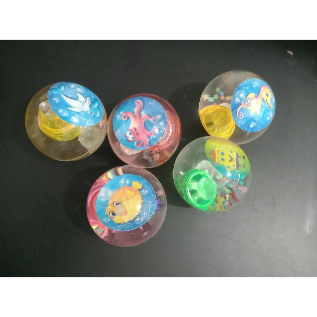 Mainan Anak Bola Bekel LED Bola Karet Air / Super Glitter Ball Water Ball