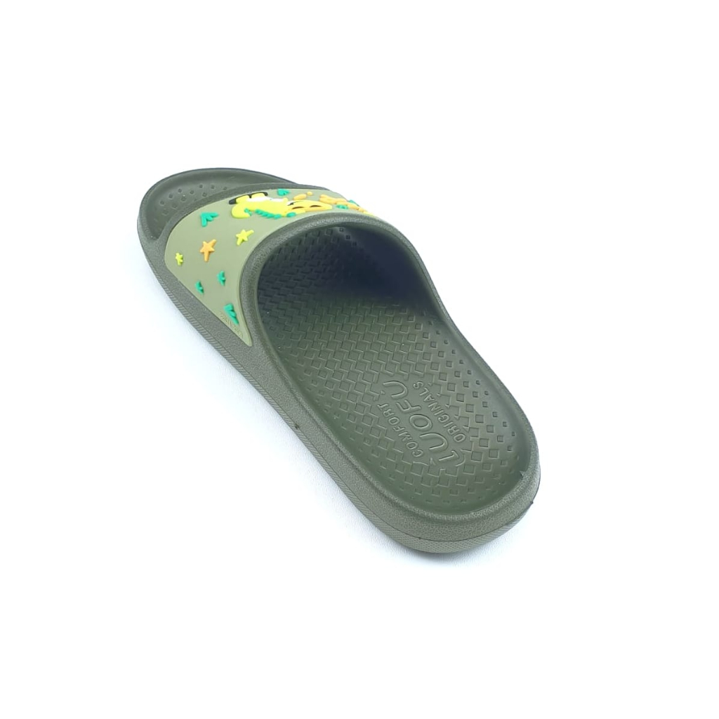 LUOFU ORIGINAL jelly sandal selop karet empuk murah anak cowok unisex import E8111E02