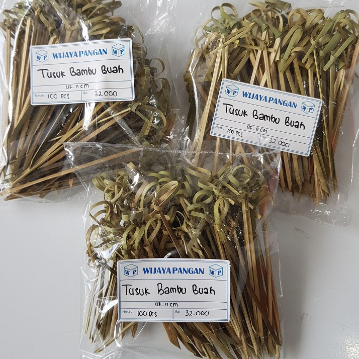 Tusuk Buah Bambu, Tusuk Sate Pita / Tusuk Teposuki 100pcs 11cm