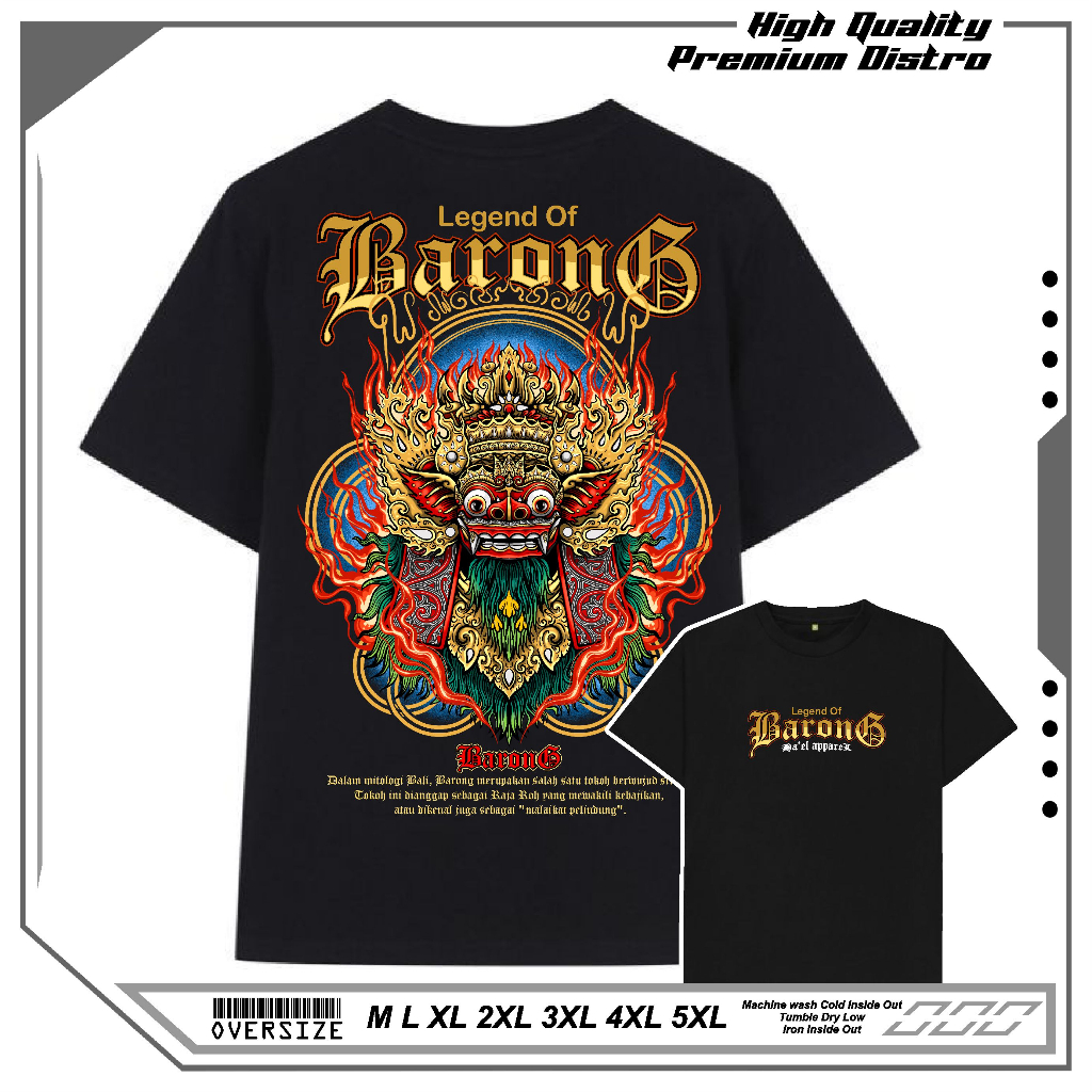 KAOS BARONG BALI | KAOS INDONESIA CULTURE " Legend Of Barong " | KAOS PRIA JUMBO ( M - 6XL ) KAOS PR