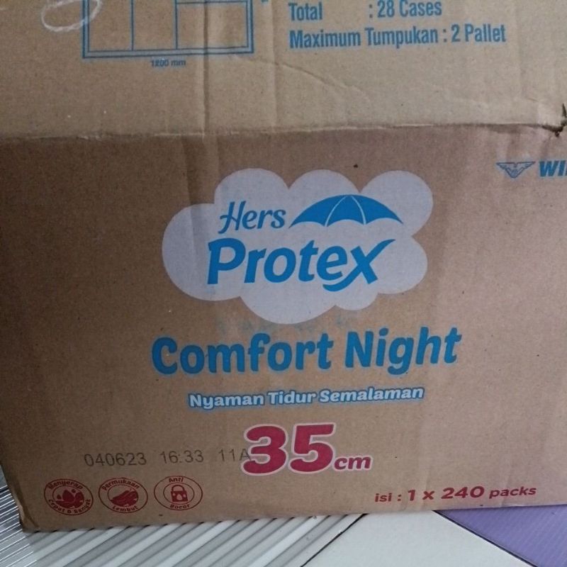 PEMBALUT HERS PROTEX, COMFORT NIGHT 35CM*1PAD.PROMO SATU DUS