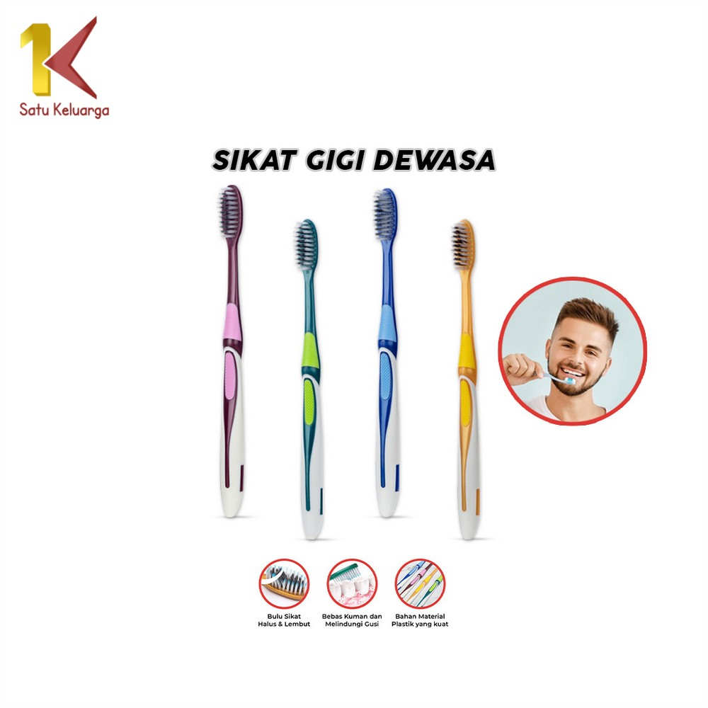 Satu Keluarga Sikat Gigi Dewasa Bulu Halus C862 Gosok Gigi Menghilangkan Bau Mulut / Sikat Gigi Lemb