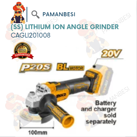 CAGLI201008 GERINDA BATERAI CORDLESS GRINDER BRUSHLESS 4" UNIT INGCO