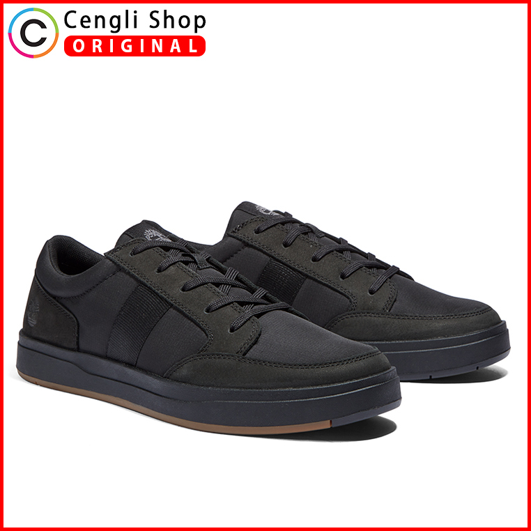 TM74 SEPATU SNEAKER TIMBERLAND PRIA ORIGINAL ORI SNEAKERS ALL FULL BLACK HITAM POLOS