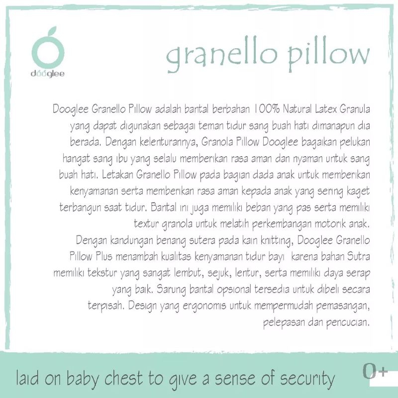 Dooglee Granello Pillow - Bantal Bayi