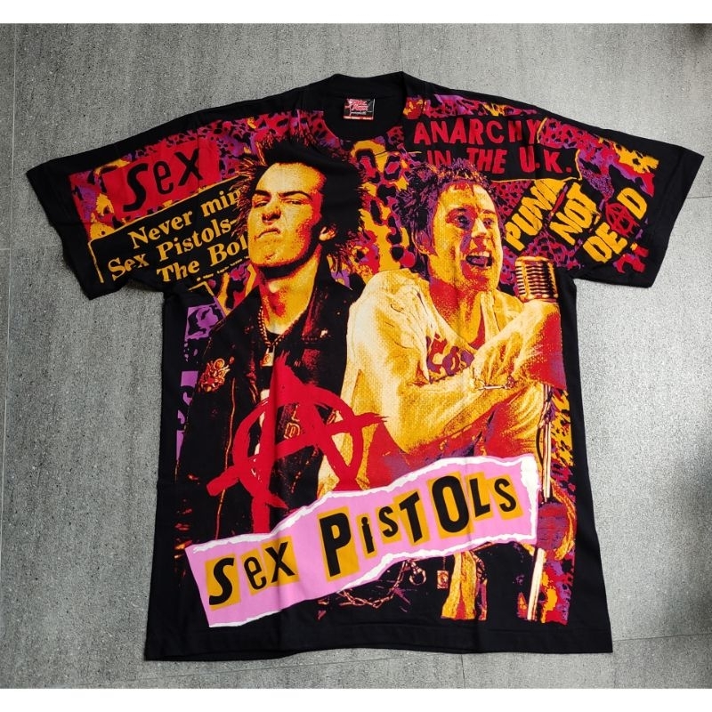 kaos musik sex pistols sid & rotten AOP T shirt bootleg thailand new baru