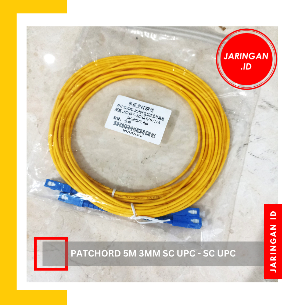 KABEL FIBER OPTIK PATCHCORD SC SC atau SC UPC SC UPC (5 METER)