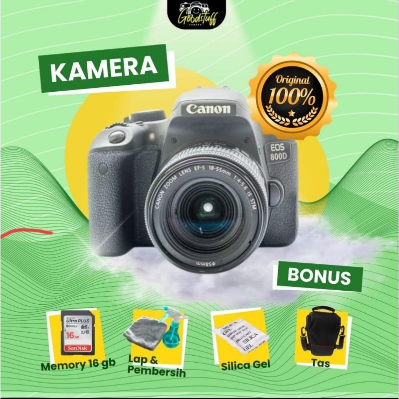 KAMERA CANON DSLR 800D+LENSA KIT MULUS