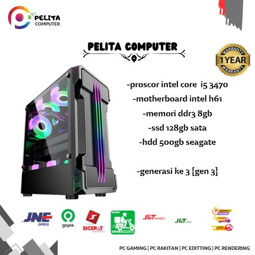 Pc core i5 3470 ddr 3 16gb ssd 128gb hdd 500gb compuper murah komputer rakitan