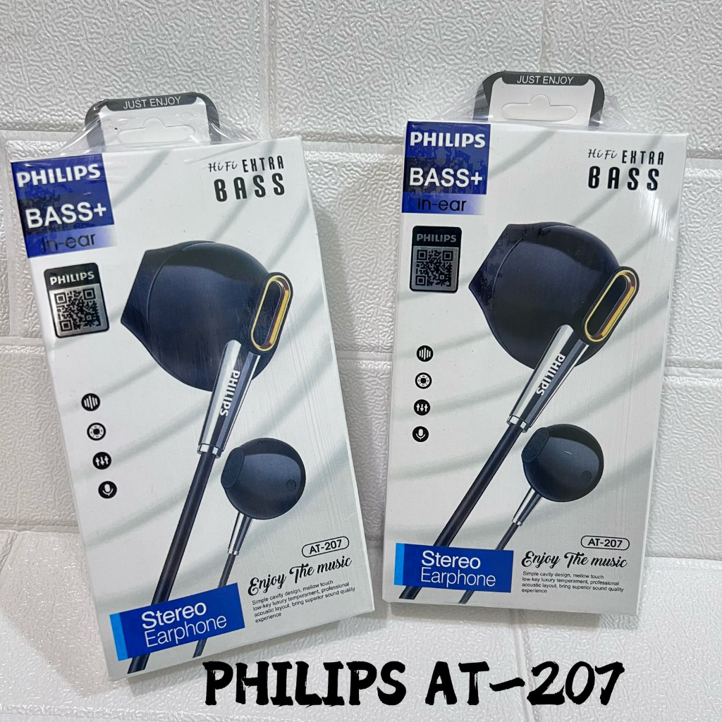 HF HEADSET PHILIPS AT-207 SUPER BASS PACKING IMPORT