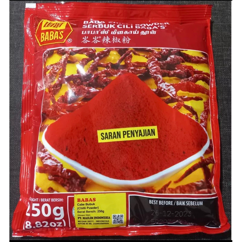 

Babas chilli powder 250gr serbuk cili babas serbuk cabai babas 250gr Malaysia