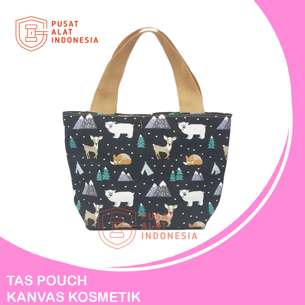 Tas Pouch Tempat Kosmetik Kanvas Twill Sr127