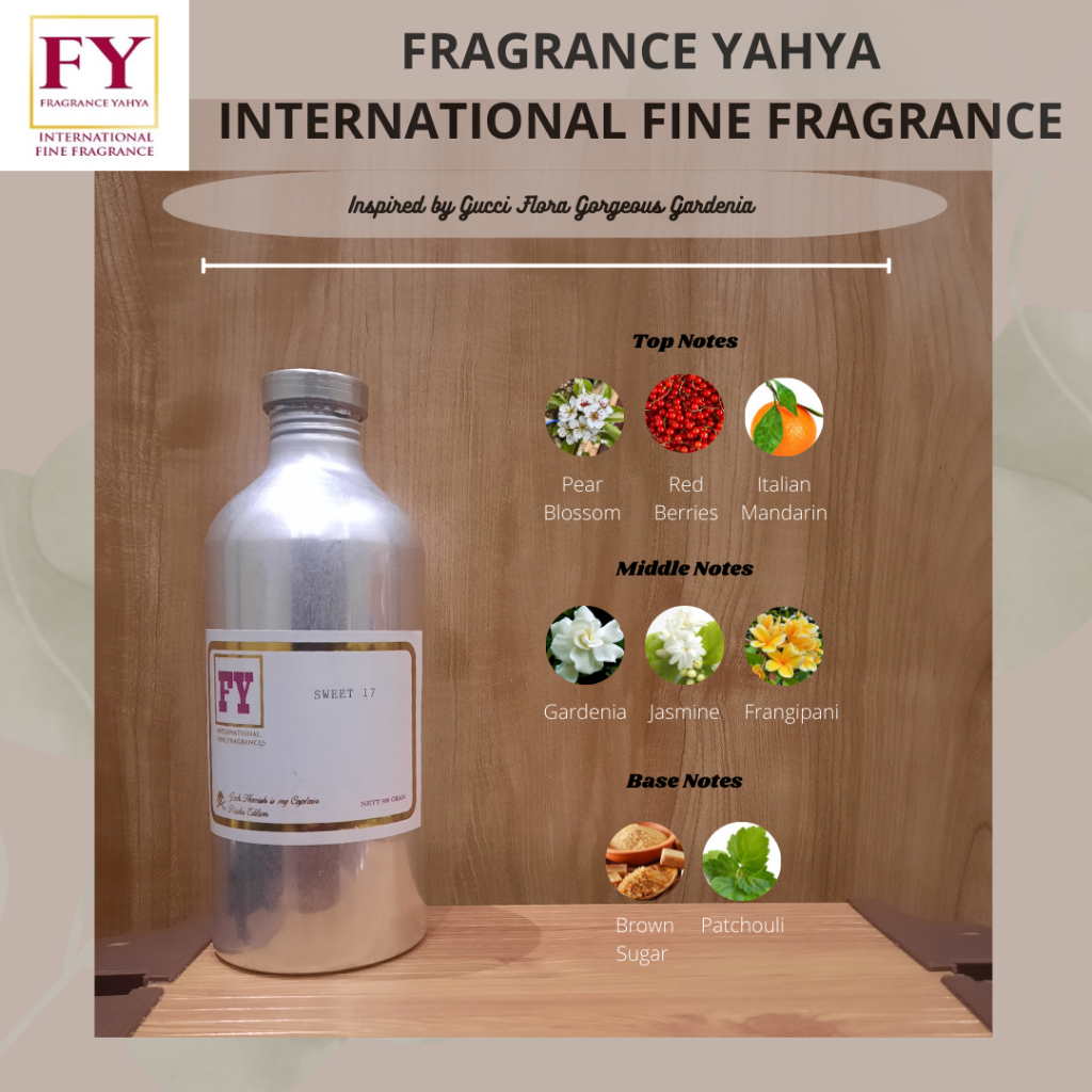 Fragrance Oil (Bibit Parfum) – Sweet 17 – Inspired by Gucci Flora Gorgeous Gardenia