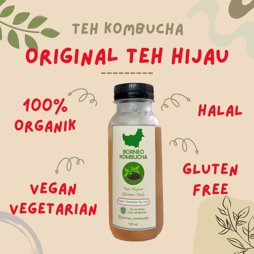 

BORNEO KOMBUCHA ORIGINAL TEH HIJAU ORGANIK HALAL 100 mL