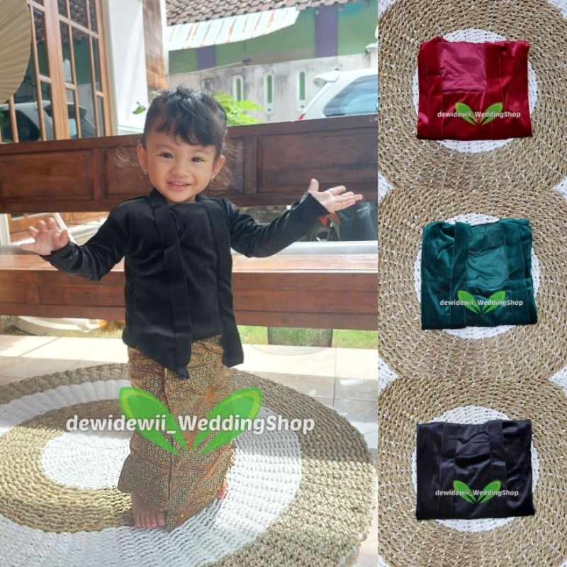 Kebaya Bludru Kutubaru - Size Baby / Anak