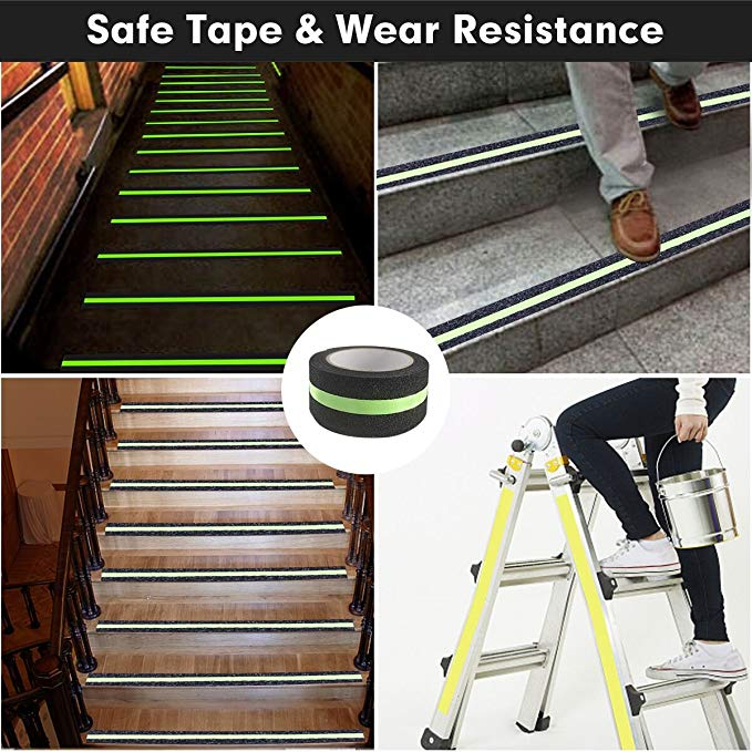 Lakban Anti Licin Tangga Stiker Glow In The Dark Isolasi Fosfor Nyala Terang Saat Gelap Anti Slip Safety Walk Tape